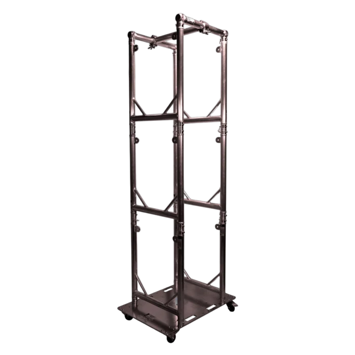 ProX Truss Modular 6X Rapid U Grid Trio Package black aluminum lighting truss system with rolling baseplate