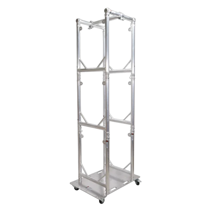 ProX Truss Modular 6X Rapid U Grid Trio Package with rolling aluminum baseplate and lighting truss system