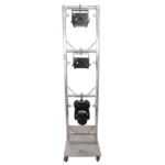 ProX Truss Modular 3X Rapid U Grid Trio Package with rolling aluminum baseplate and lighting truss structure