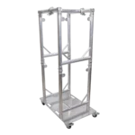 ProX Truss Modular 4X Rapid U Grid Trio Package with rolling aluminum baseplate and lighting truss framework