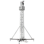 ProX truss tower stage roofing system dimensional diagram showing measurements and component layout