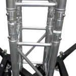 ProX truss tower stage roofing system package dimensional diagram showing measurements and component layout