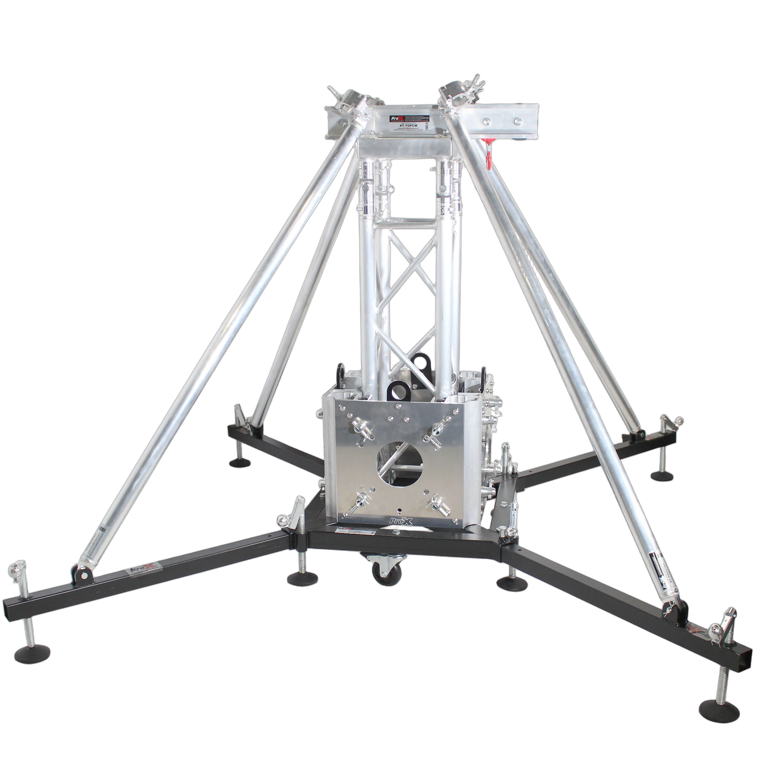 ProX Truss Tower Stage Roofing System Package Complete ProX truss tower stage roofing system package with top block, hinges, base, outriggers and 3.28 ft truss segment