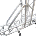 ProX 59 inch aluminum truss tube with integrated clamps and hinges installed in professional stage setup
