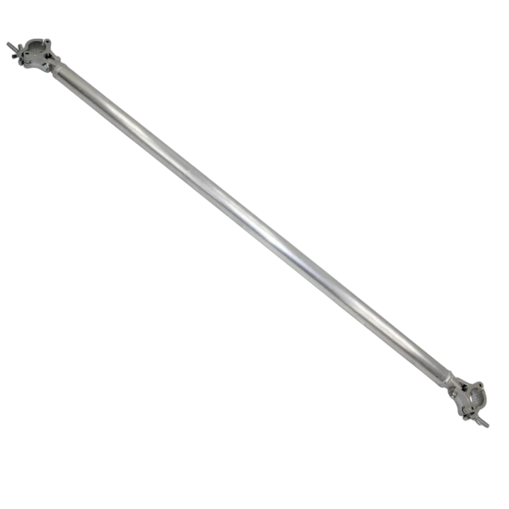 ProX 59 inch aluminum truss tube with integrated clamps and hinges on both ends, front view