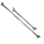 ProX 59 inch single truss tube with clamps and hinges, side profile view showing 2 inch diameter construction