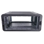 ProX UltronX 4U rack case showing retractable pull handle and wheeled base for transport