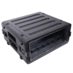 ProX UltronX 4U rack case with wheels and retractable pull handle in professional studio setup