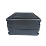 ProX UltronX 6U rack case showing retractable pull-out handle and wheel base detail