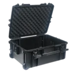 ProX UltronX medium ABS molded water resistant portable storage case with pluck foam interior, shown in professional audio equipment application