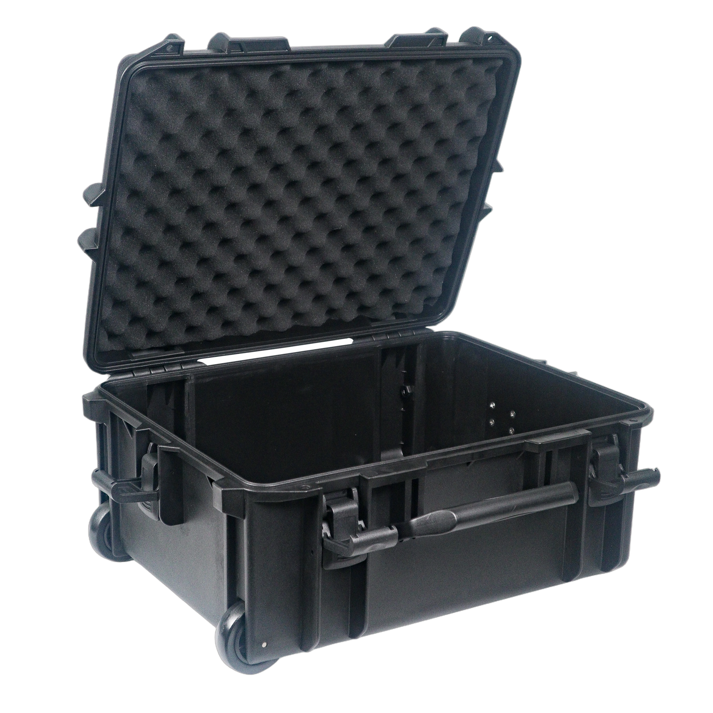 ProX UltronX Medium Water Resistant Storage Case Application ProX UltronX medium ABS molded water resistant portable storage case with pluck foam interior, shown in professional audio equipment application