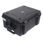 ProX UltronX medium water resistant ABS molded portable storage case with pluck foam, shown in professional audio equipment setup