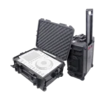 ProX UltronX watertight transport case with wheels and handle for Pioneer CDJ-3000 and 12-inch mixers, front view