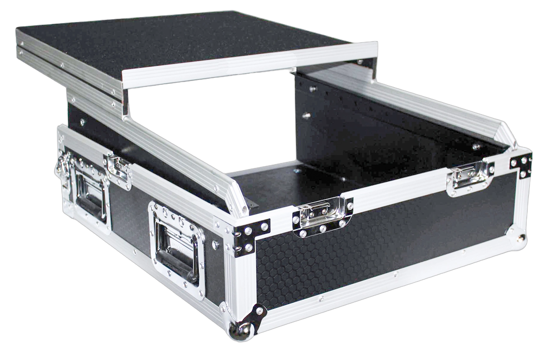 ProX Universal 19 Inch Rackmount Mixer 13U Front View ProX universal 19-inch rackmount mixer with 13U capacity and removable laptop shelf front panel