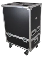ProX universal ATA dual speaker flight case showing reinforced corner hardware and protective latches