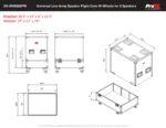 ProX universal ATA flight case for line array subwoofers, side profile showing 29x29x22 inch dimensions