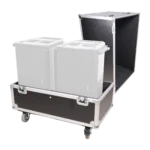 ProX universal dual speaker flight case with protective foam interior, fits two QSC KLA12 speakers