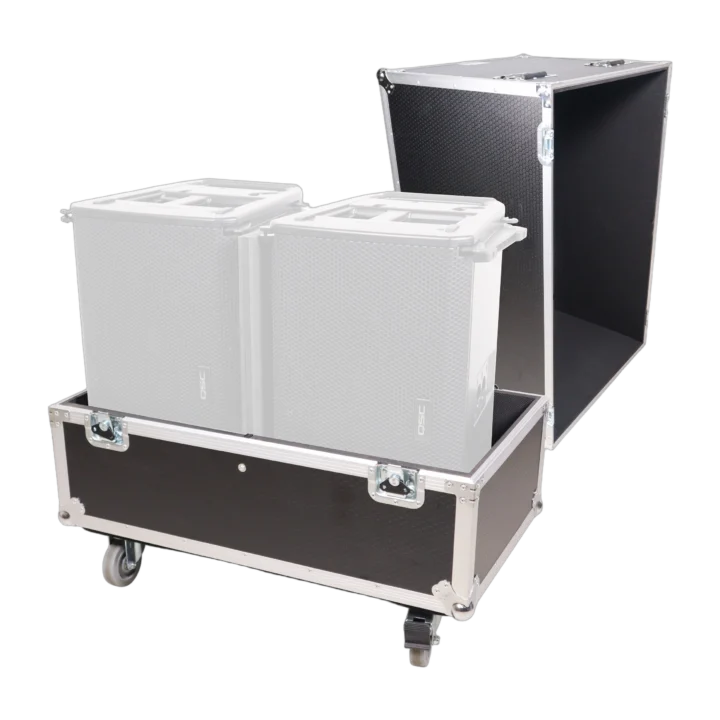ProX universal dual speaker flight case with protective foam interior, fits two QSC KLA12 speakers