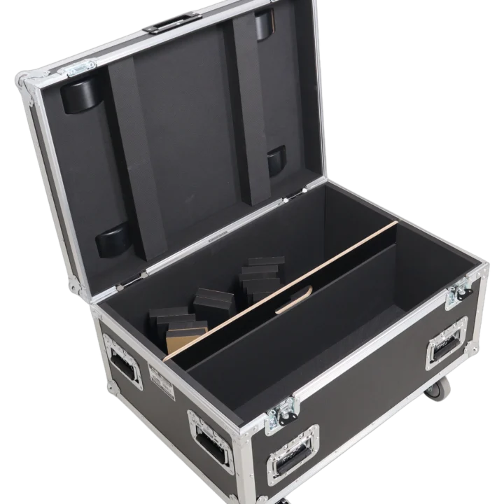 ProX universal ATA dual speaker flight case with reinforced corners and dual handles for transport