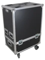 ProX universal ATA dual speaker flight case rear panel showing handles and protective design