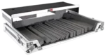 ProX universal flight case for large DJ controllers with sliding laptop shelf dimensional specifications and measurements