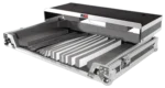 ProX universal flight case for large DJ controllers with sliding laptop shelf dimensional specifications and measurements