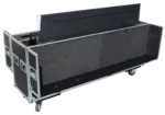 ProX universal flight case for 55 to 70 inch flat panel monitors with dual adjustable mounts and casters