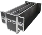 ProX universal flight case for 55 to 70 inch flat panel monitor with rear panel access and caster wheels