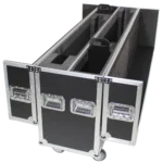 ProX universal flight case heavy-duty caster wheel close-up detail for 55 to 70 inch monitors