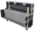 ProX universal flight case for 55 to 70 inch LCD plasma TV with four inch casters and adjustable mounting
