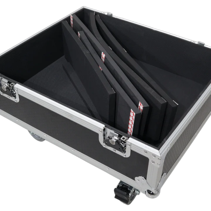 ProX universal ATA flight case for QSC LA108 and RCF HDL line array speakers, front view