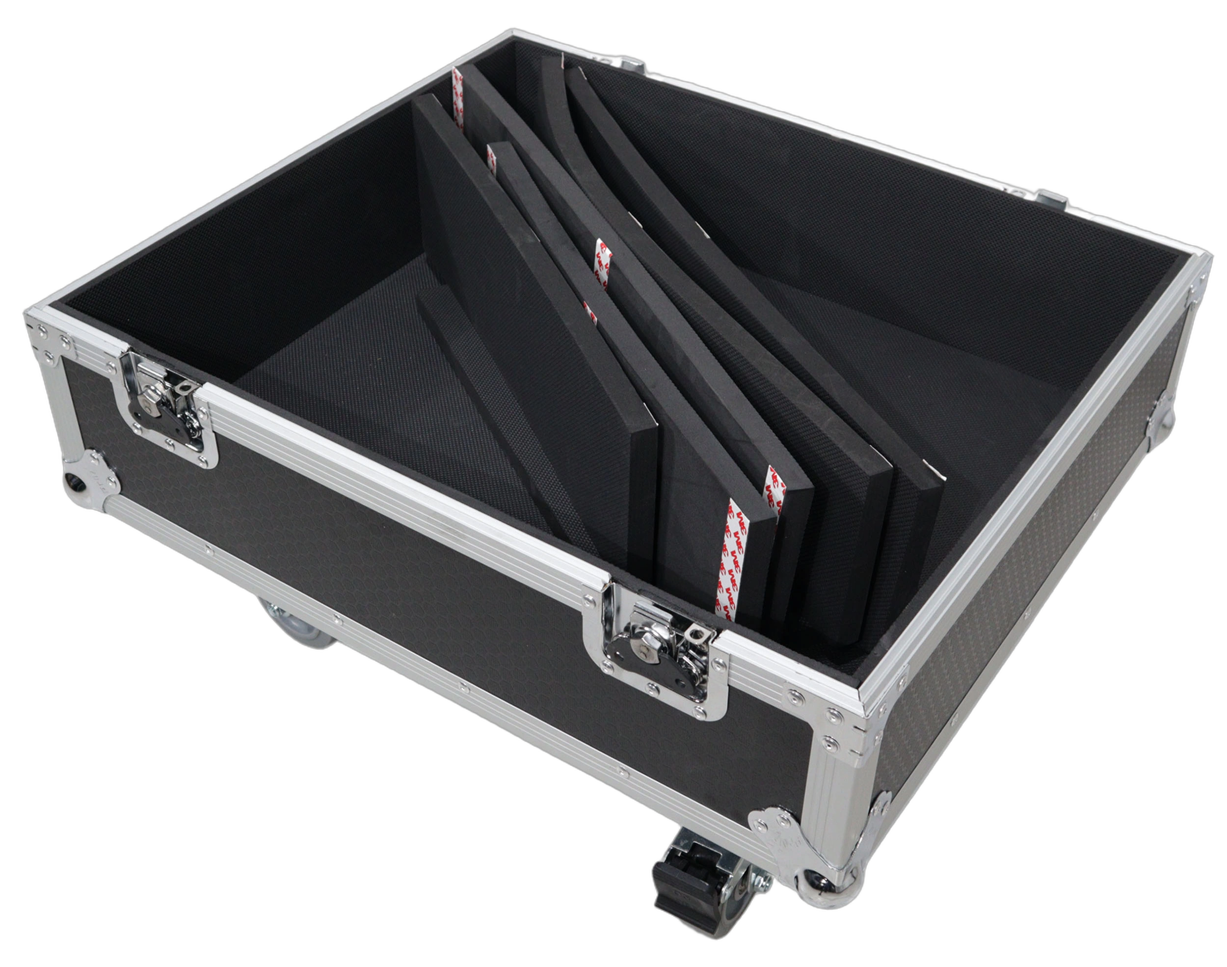 ProX Universal ATA Line Array Speaker Flight Case ProX universal ATA flight case for QSC LA108 and RCF HDL line array speakers, front view