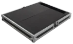 ProX universal flight case for digital audio mixer console showing interior dimensions and foam layout specifications