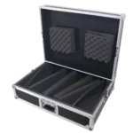 ProX universal flight case for mixers showing diced foam interior compartment design