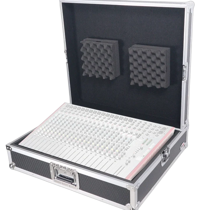 ProX universal mixer road case with diced foam interior, fits 26 inch mixers, front view