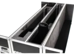 ProX universal flight case heavy-duty caster wheel close-up detail for dual monitor transport