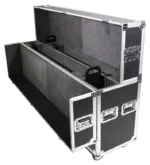 ProX universal flight case for dual 70 to 90 inch flat panel LCD LED monitors with casters