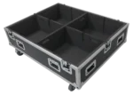 ProX universal dual speaker flight case showing interior padding and compartment detail
