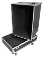 ProX universal ATA speaker flight case with reinforced corners and heavy-duty latches, designed for RCF and QSC speakers