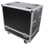 ProX universal ATA speaker flight case rear panel showing handle and ventilation ports