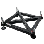 ProX universal vertical tower truss ground support base with leveling jacks and rear panel controls