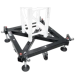 ProX universal vertical tower truss ground support base on wheels with leveling jacks front view