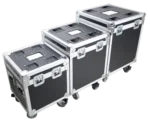 ProX utility ATA flight cases three-piece set large medium small with casters stacked application