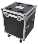 ProX utility ATA flight case package dimensional specifications showing large and medium case measurements with casters