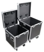 ProX utility ATA flight case package showing large and medium cases with heavy-duty casters and handles