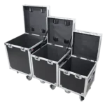 ProX utility ATA flight case package showing large medium and small cases with casters