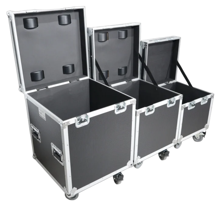 ProX utility ATA flight case package with three sizes featuring heavy-duty construction and casters