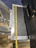 ProX VERRAZANO V-Shape aluminum truss DJ table dimensional diagram with measurements and specifications