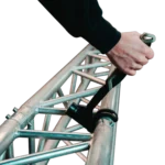 ProX Vertitruss PinClaw truss assembling hammer with spigot pin remover in use on F34 truss segment