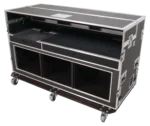 ProX video controller FC Regie Blackmagic ATEM 1M/E advanced panel with dual screens in professional broadcast application setup